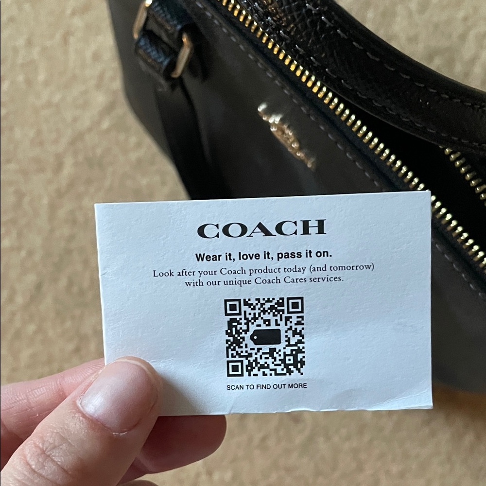 Coach Black Pebbled Genuine Leather Satchel Mini Handbag Tote 90s - Picture 7 of 9